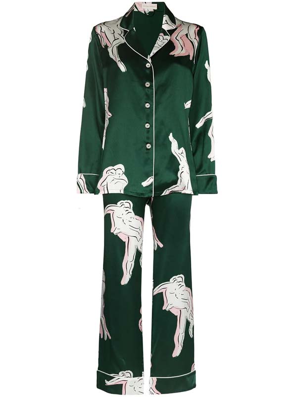 Olivia von Halle Lila silk pajama set